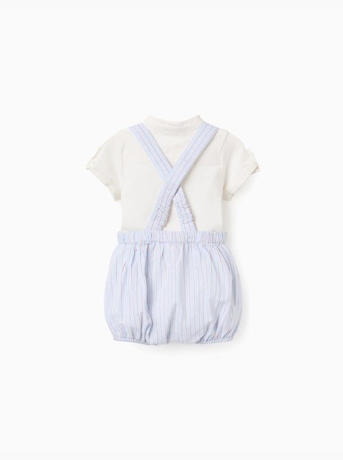 Conjunto de body + pantalón corto a rayas de algodón - Kiabi