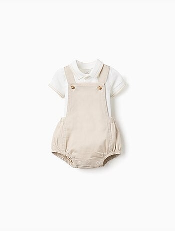Conjunto de body-polo + ranita de sarga