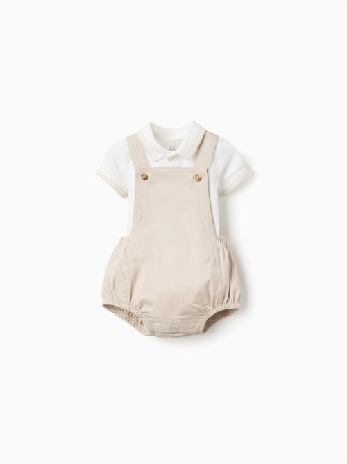 Conjunto de body-polo + ranita de sarga - Kiabi