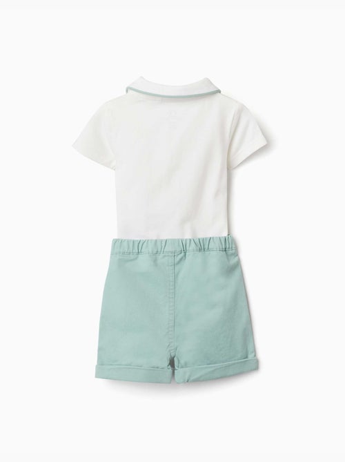 Conjunto de body y pantalón corto de algodón - Kiabi Conjunto de body y pantalón corto de algodón - Kiabi