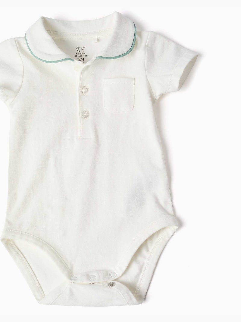 Conjunto de body y pantalón corto de algodón Verde claro - Kiabi