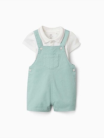 Conjunto de body y peto de algodón