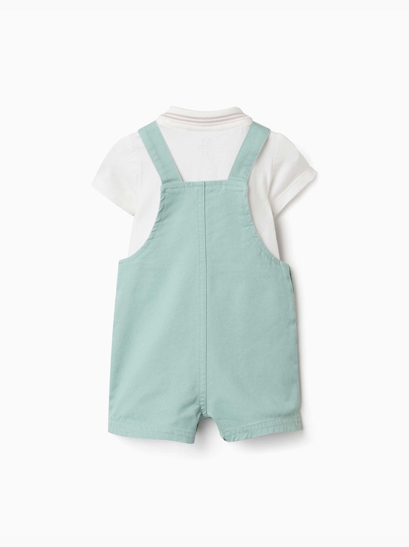 Conjunto de body y peto de algodón Verde claro - Kiabi