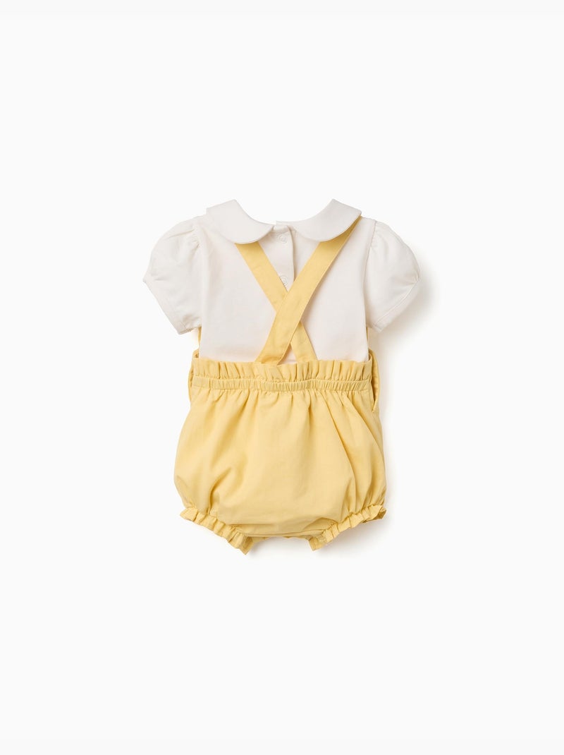 Conjunto de body y ranita de algodón B&S Amarillo claro - Kiabi