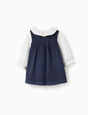 Conjunto de body y vestido de pana