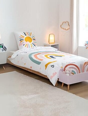 Conjunto de cama arcoíris para niños