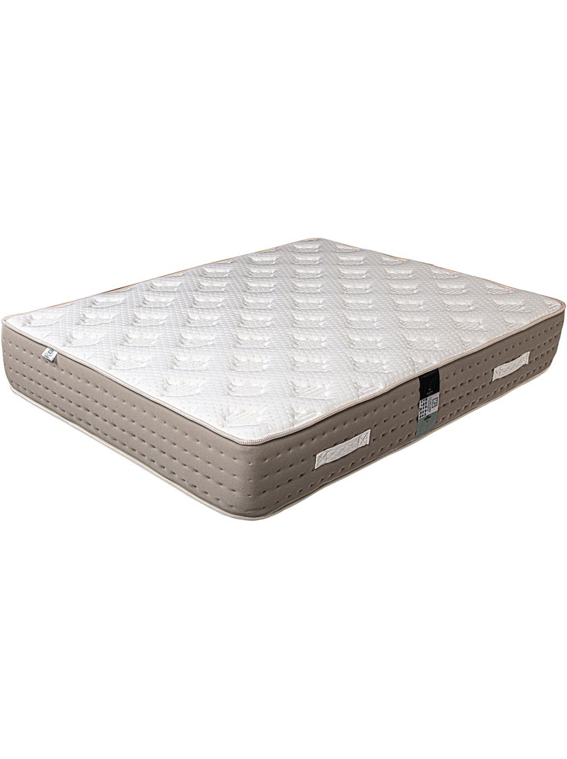 Conjunto de cama con colchón de muelles ensacados de 26 cm y somier de madera maciza blanco Blanco - Kiabi
