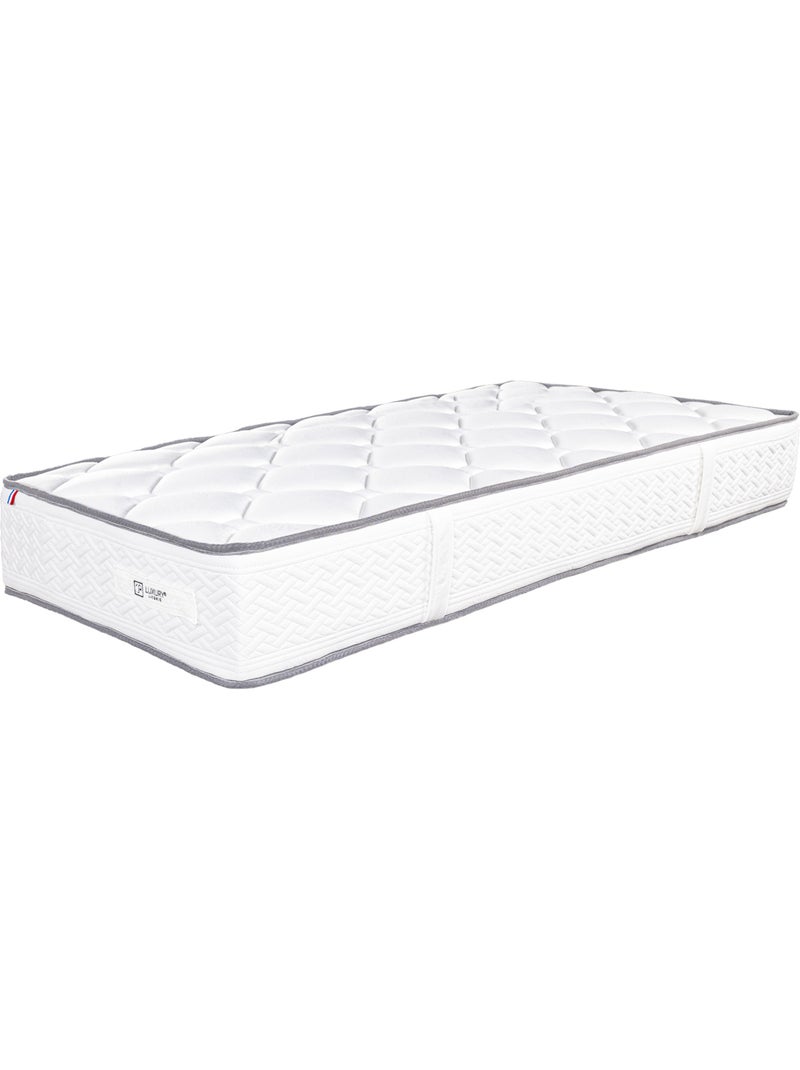 Conjunto de cama firme de 20 cm con colchón de espuma de alta densidad y somier tapizado blanco Blanco - Kiabi