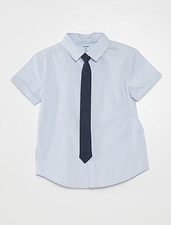 Conjunto de camisa de algodón + corbata  - 2 piezas