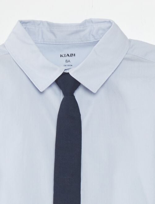 Conjunto de camisa de algodón + corbata  - 2 piezas - Kiabi