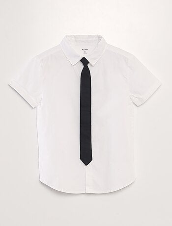 Conjunto de camisa de algodón + corbata  - 2 piezas