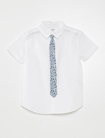 Conjunto de camisa de algodón + corbata  - 2 piezas