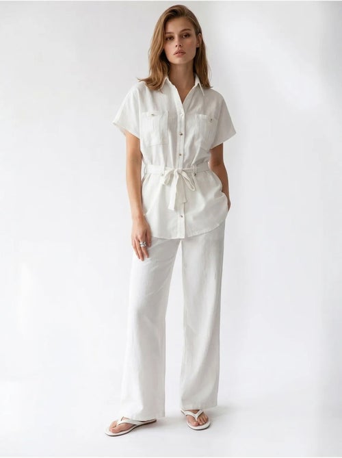 Conjunto de camisa de algodón y pantalón de pernera ancha mixray - Kiabi