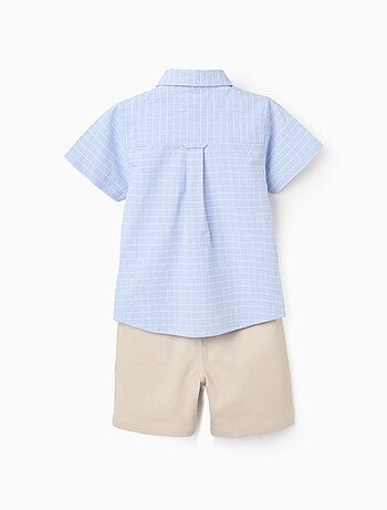 Conjunto de camisa de manga corta y bermudas de algodón