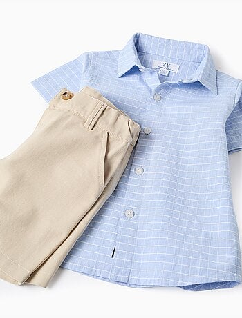 Conjunto de camisa de manga corta y bermudas de algodón