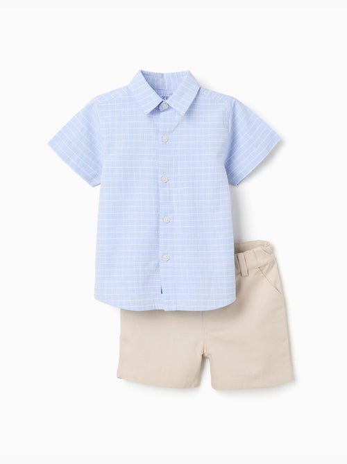 Conjunto de camisa de manga corta y bermudas de algodón - Kiabi