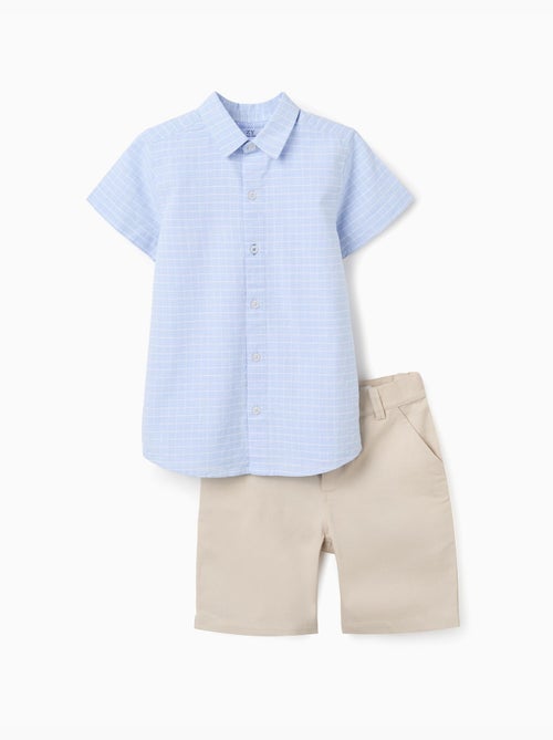 Conjunto de camisa de manga corta y bermudas de algodón - Kiabi