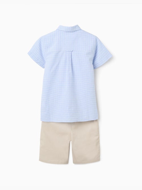 Conjunto de camisa de manga corta y bermudas de algodón - Kiabi