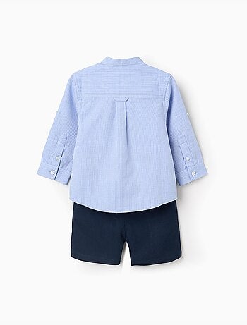 Conjunto de camisa de manga larga y bermudas de algodón