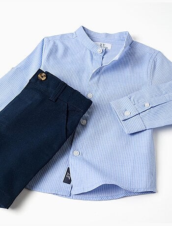 Conjunto de camisa de manga larga y bermudas de algodón