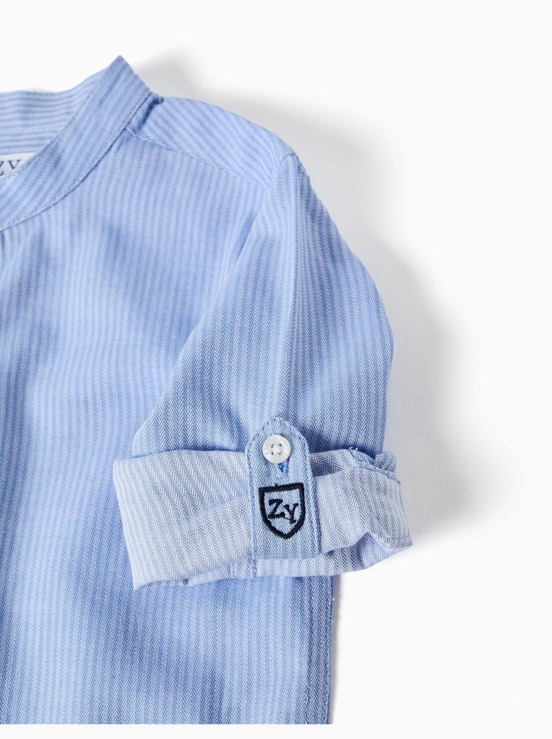 Conjunto de camisa de manga larga y bermudas de algodón Azul Azul - Kiabi