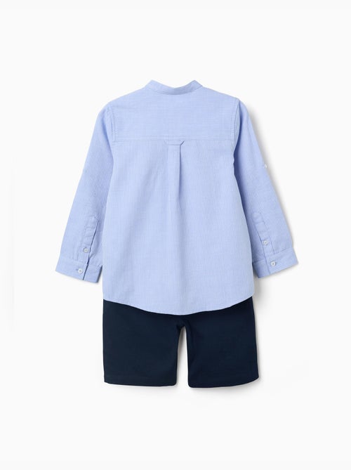 Conjunto de camisa de manga larga y bermudas de algodón - Kiabi