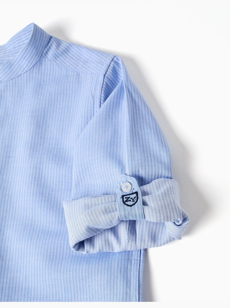 Conjunto de camisa de manga larga y bermudas de algodón Azul Azul - Kiabi