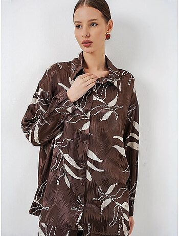 Conjunto de camisa floral de viscosa y pantalón de pernera ancha bdart