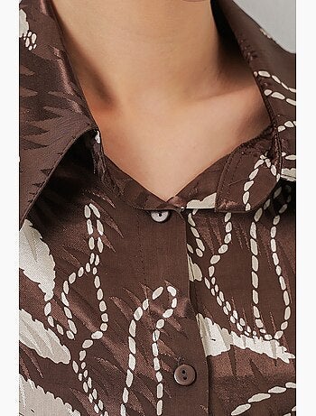 Conjunto de camisa floral de viscosa y pantalón de pernera ancha bdart