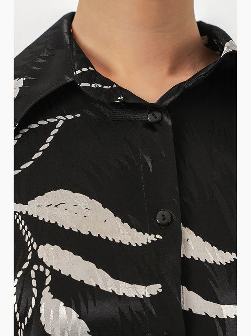 Conjunto de camisa floral de viscosa y pantalón de pernera ancha bdart - Kiabi