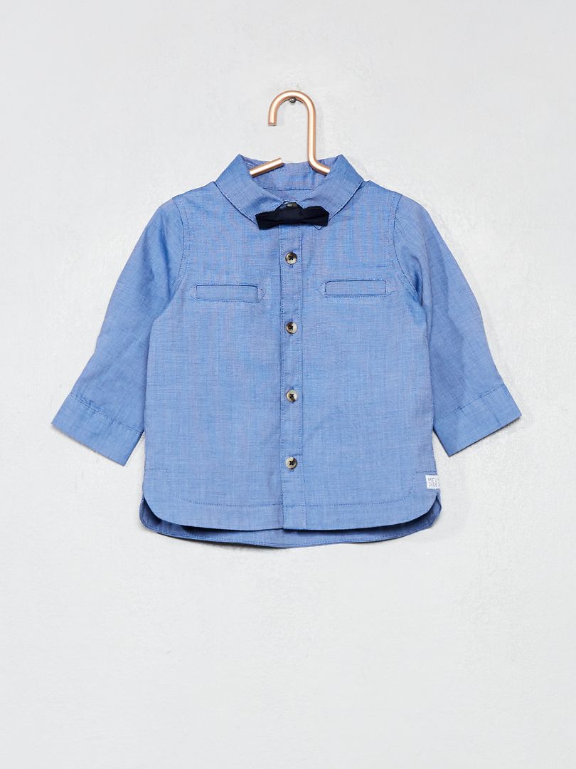 mercado licencia Megalópolis Conjunto de camisa + pajarita extraíble - azul - Kiabi - 12.00€