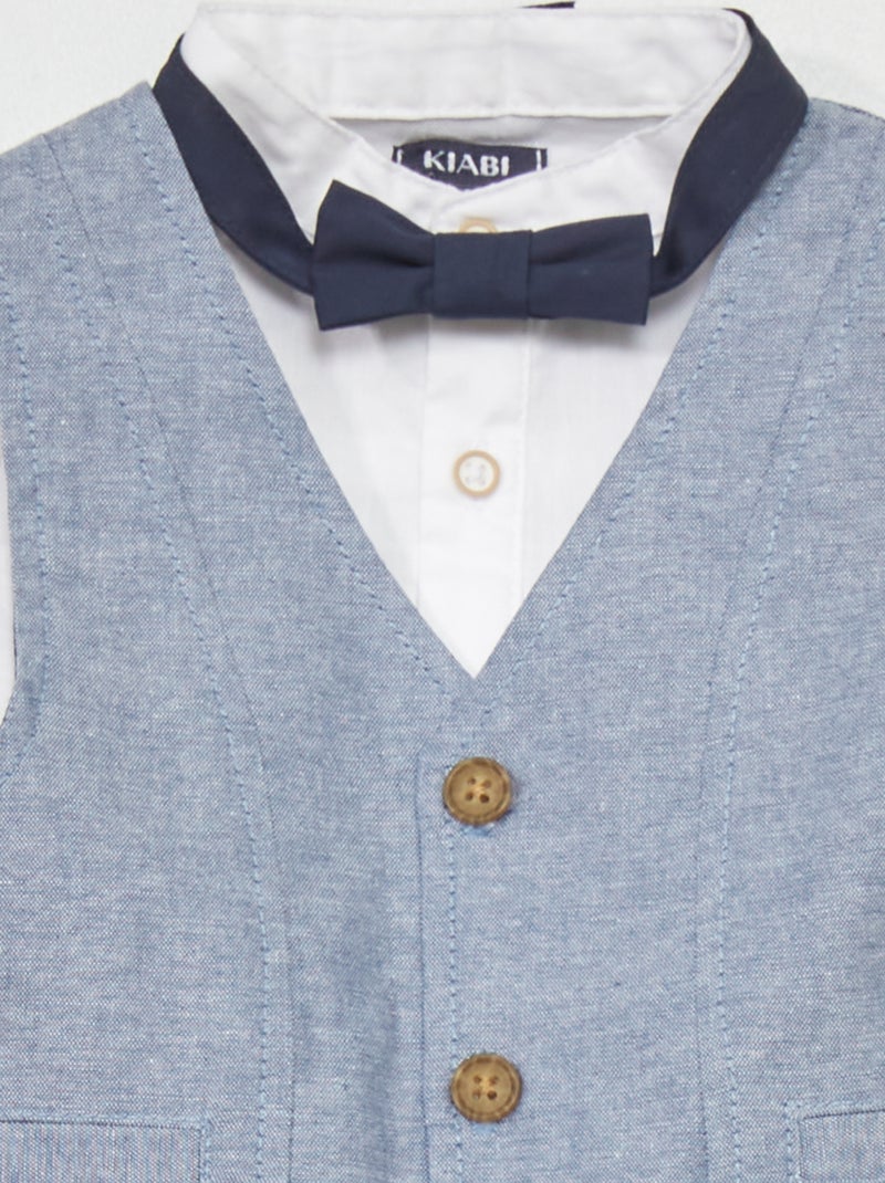 Conjunto de camisa + pantalón + chaleco AZUL - Kiabi
