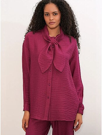 Conjunto de camisa texturizada y pantalón de pernera ancha bdart