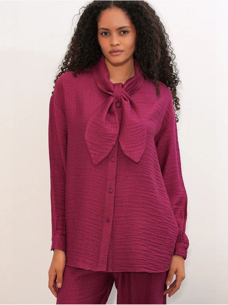 Conjunto de camisa texturizada y pantalón de pernera ancha bdart Magenta - Kiabi