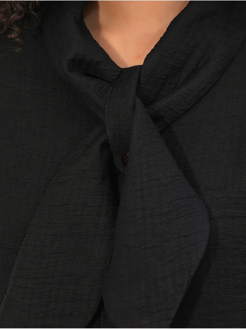 Conjunto de camisa texturizada y pantalón de pernera ancha bdart Negro - Kiabi
