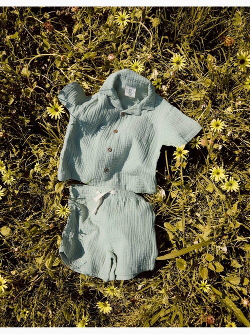 Conjunto de camisa y bermudas de algodón - Kiabi Conjunto de camisa y bermudas de algodón - Kiabi