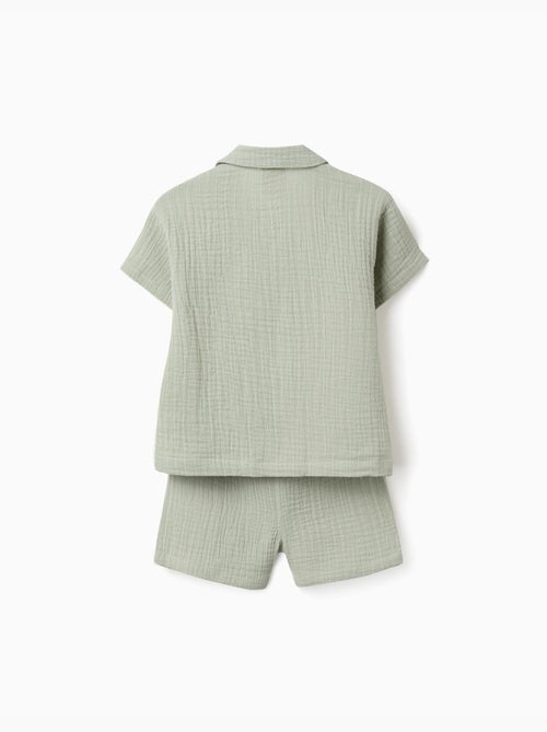 Conjunto de camisa y bermudas de algodón - Kiabi Conjunto de camisa y bermudas de algodón - Kiabi