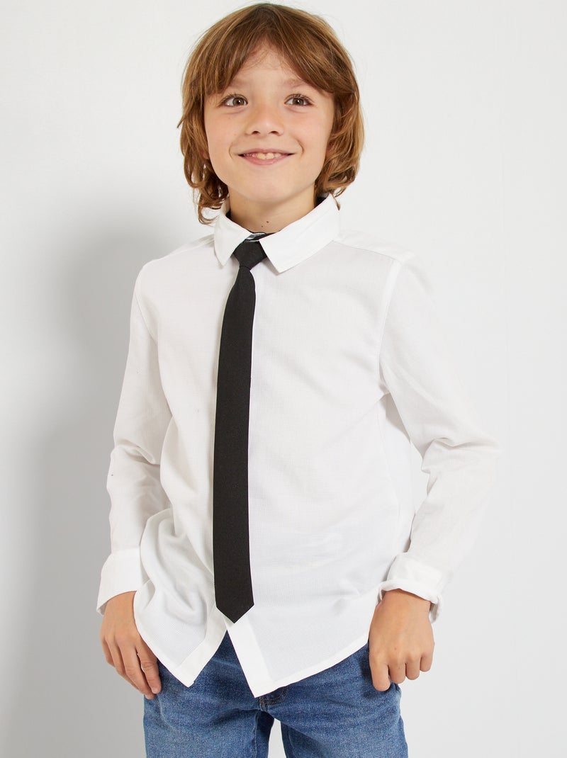 Conjunto de camisa y corbata Blanco - Kiabi