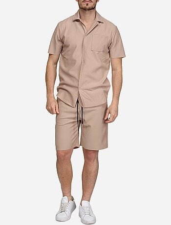 Conjunto de camisa y pantalón corto con textura - Frilivin