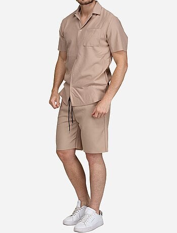 Conjunto de camisa y pantalón corto con textura - Frilivin
