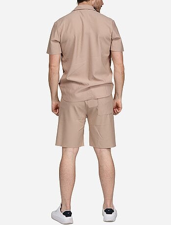 Conjunto de camisa y pantalón corto con textura - Frilivin
