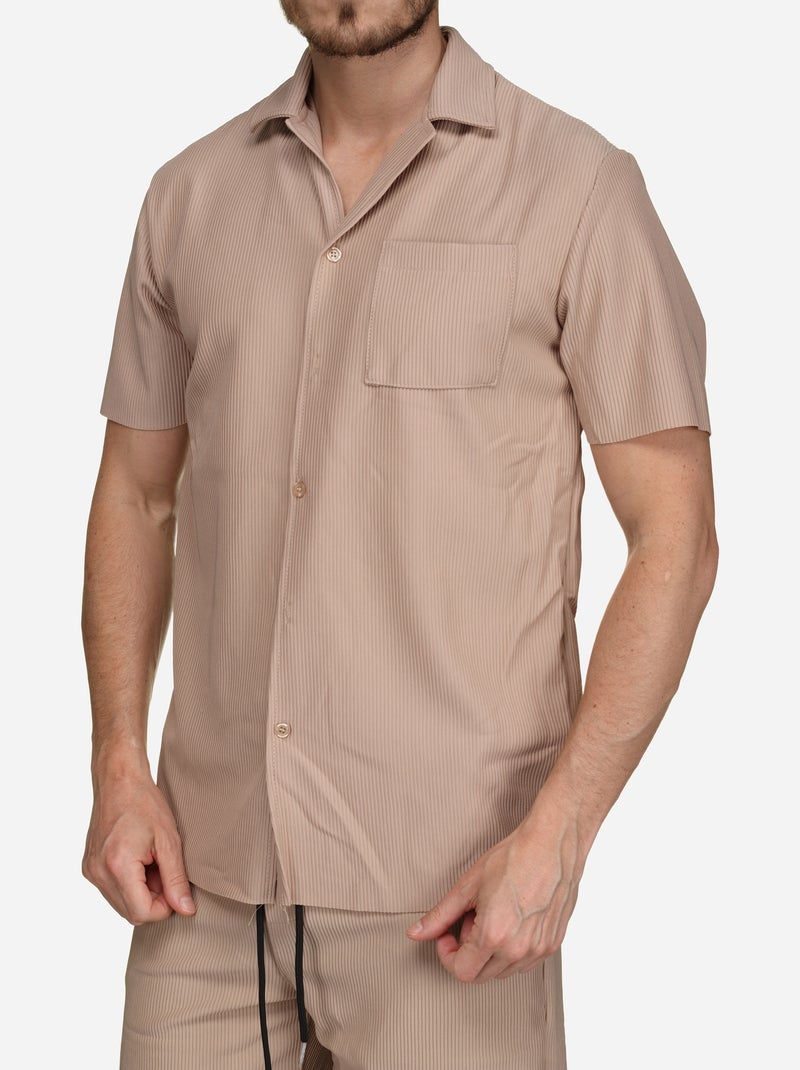 Conjunto de camisa y pantalón corto con textura - Frilivin Beige - Kiabi