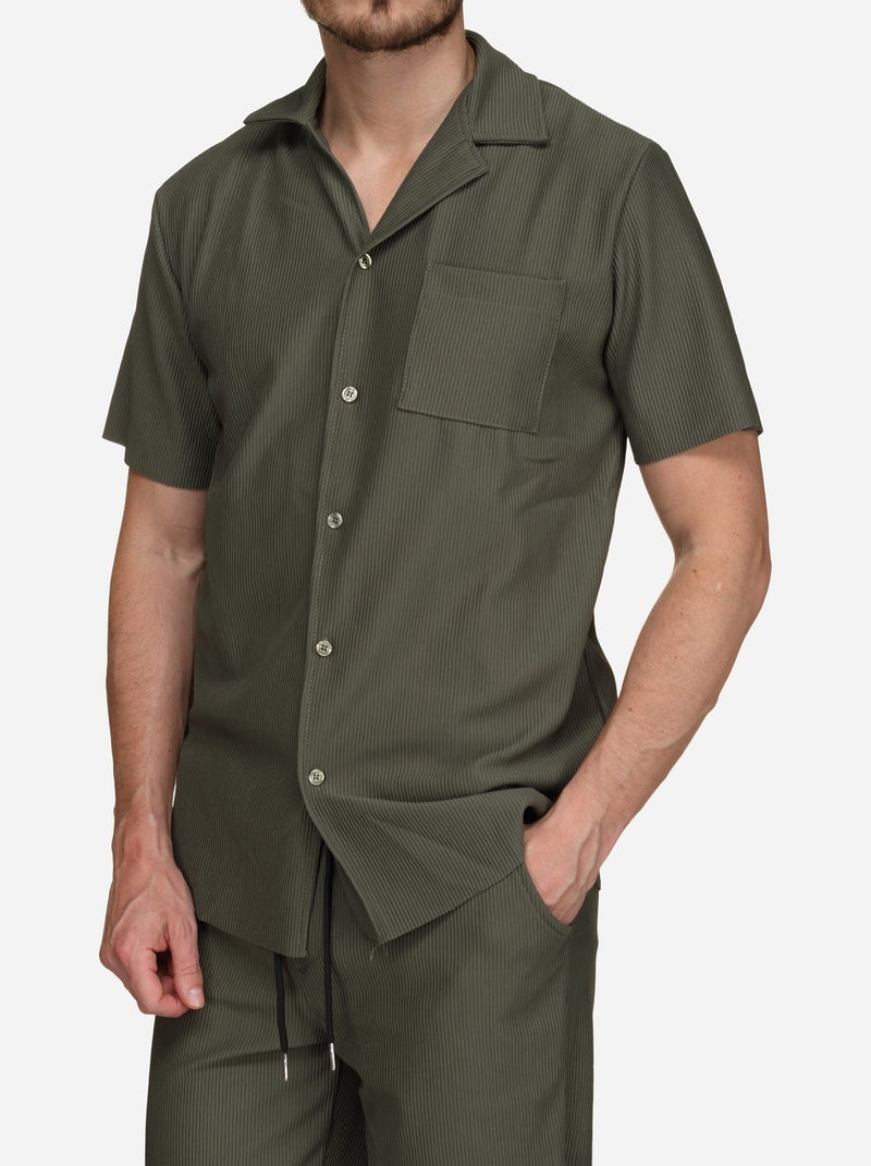 Conjunto de camisa y pantalón corto con textura - Frilivin Caqui - Kiabi