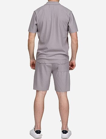 Conjunto de camisa y pantalón corto con textura - Frilivin