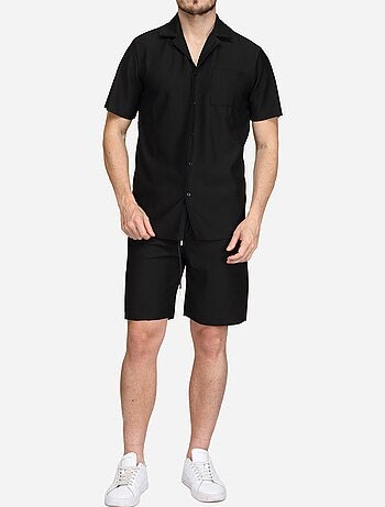 Conjunto de camisa y pantalón corto con textura - Frilivin