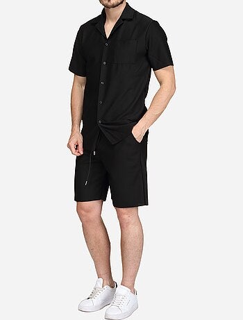 Conjunto de camisa y pantalón corto con textura - Frilivin