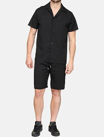 Conjunto de camisa y pantalón corto con textura - Frilivin