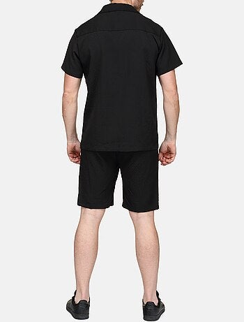 Conjunto de camisa y pantalón corto con textura - Frilivin