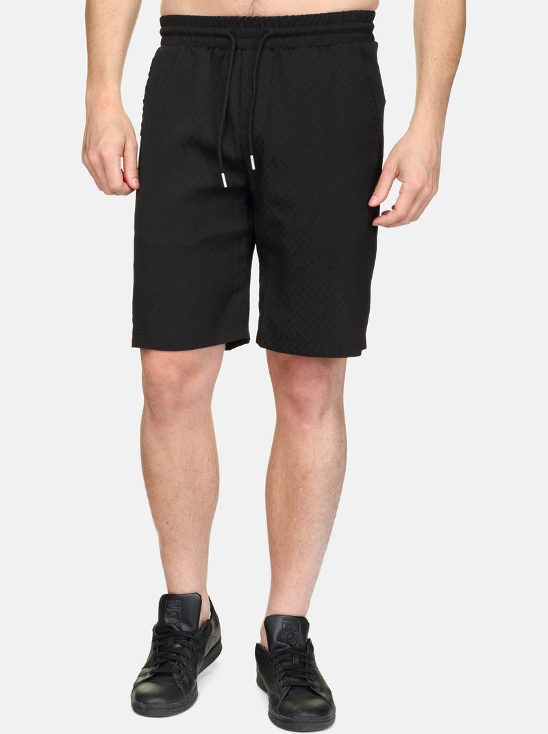 Conjunto de camisa y pantalón corto con textura - Frilivin Negro - Kiabi
