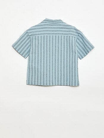 Conjunto de camisa y Pantalón corto de rayas